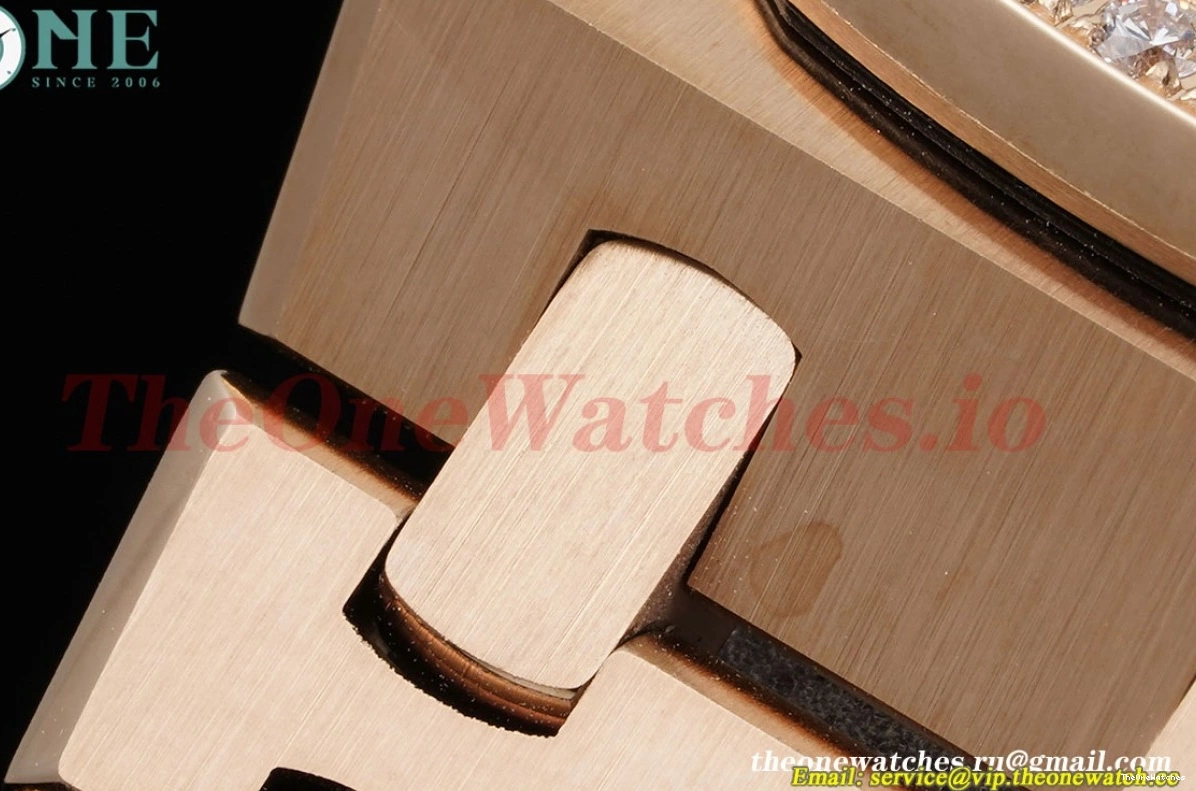 Oak Qtz Ladies RG JJF Swiss 33mm Diamond Grey RG Royal 0405